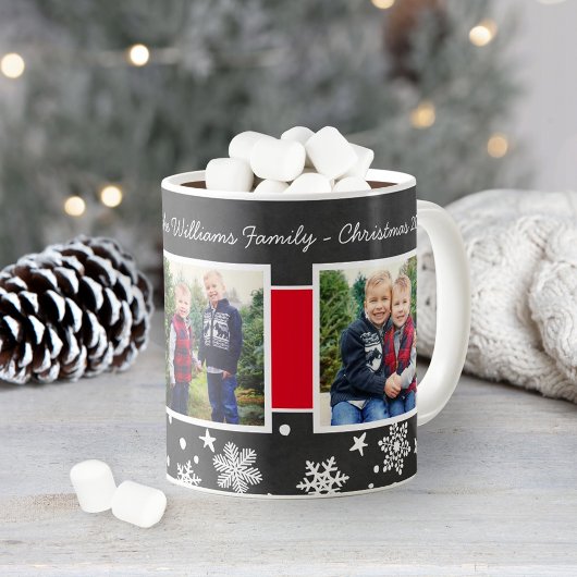 Mug Joyeuses Fêtes Flocon de Neige sur Tableau Noir Ph