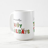 Mug Joyeuses Fêtes Lettres de Noël (Devant gauche)