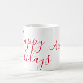 Mug Joyeuses fêtes Noël calligraphie rouge simple mi (Centre)
