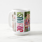 Mug Joyeuses fêtes | Photos de famille multiples Noël (Devant gauche)