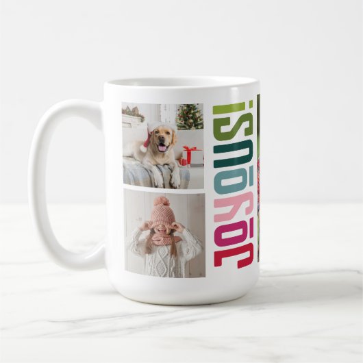 Mug Joyeuses fêtes | Photos de famille multiples Noël (Gauche)