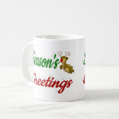 Mug Joyeuses Fêtes Reindeer Noël demi-écriture (Devant gauche)