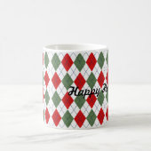 Mug Joyeuses Fêtes Rouge Vert Argyle à carreaux (Centre)