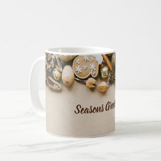 Mug Joyeuses Fêtes rustique  (Devant gauche)