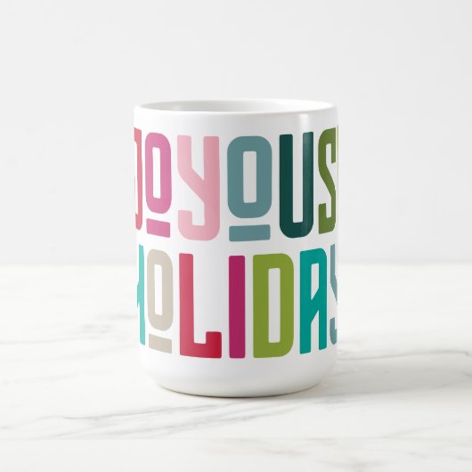 Mug Joyeuses fêtes | Typographie colorée et tendance (Centre)