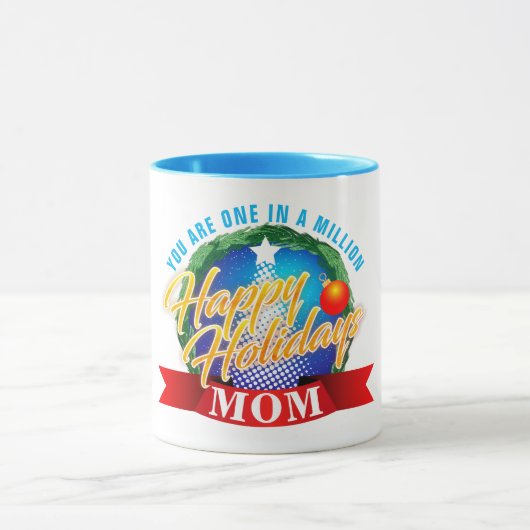 Mug Joyeuses Fêtes / Une Mère sur un Million (Votre Te (Centre)
