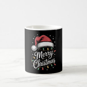 Mug Joyeuses lumières de Noël Santa Hat Famille Noël