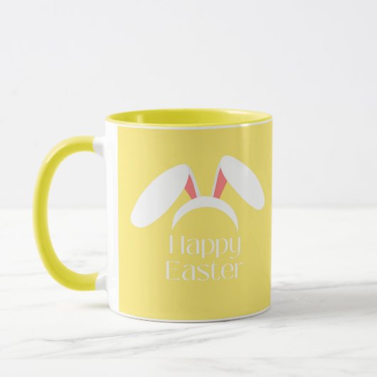 Mug Joyeuses oreilles de lapin blanc de Pâques (Gauche)