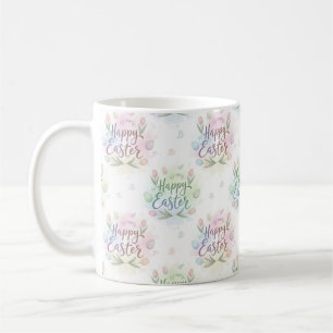 Mug Joyeuses Pâques aquarelle lettrage manuel