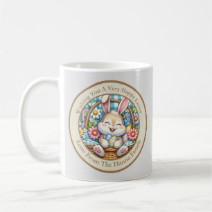 Mug Joyeuses Pâques avec un lapin mignon, des œufs et