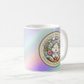 Mug Joyeuses Pâques avec un lapin mignon, des œufs et (Devant droit)