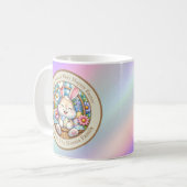 Mug Joyeuses Pâques avec un lapin mignon, des œufs et (Devant gauche)