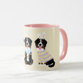 Mug Joyeuses Pâques Chiens de montagne bernois (Devant droit)
