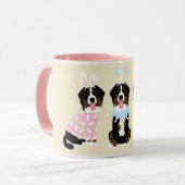 Mug Joyeuses Pâques Chiens de montagne bernois (Devant gauche)