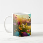 Mug Joyeuses Pâques dans un paysage printanier (Gauche)