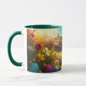 Mug Joyeuses Pâques dans un paysage printanier (Gauche)