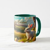 Mug Joyeuses Pâques dans un paysage printanier (Devant droit)