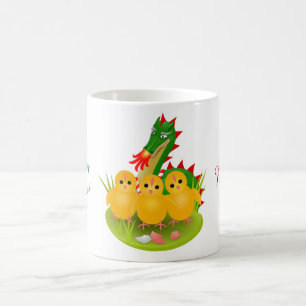 Mug Joyeuses Pâques de trois poussins et Dragon de Mon