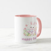 Mug Joyeuses Pâques Design de printemps - Lapin de Pâq (Devant droit)