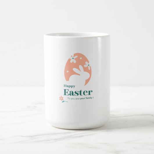 Mug Joyeuses Pâques – Lapin et Œuf Décor Floral (Centre)
