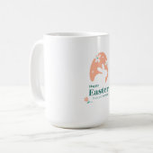 Mug Joyeuses Pâques – Lapin et Œuf Décor Floral (Devant gauche)