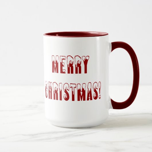 Mug Joyeuses Polices de chapeau de neige de Noël (Droite)