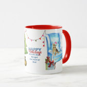 Mug Joyeuses vacances BENGAL Chat maman ou DAD Noël (Devant droit)
