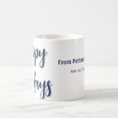 Mug Joyeuses vacances bleu vert Noël élégant moderne (Centre)
