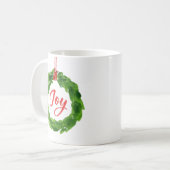 Mug Joyeuses Vacances De Wreath Peintes À La Main (Devant gauche)