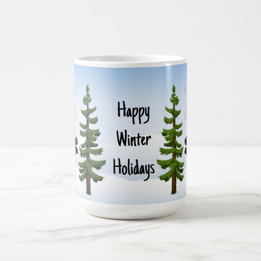 Mug Joyeuses vacances d'hiver Moose et Flocon de neige (Centre)