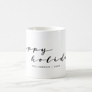 Mug Joyeuses vacances Élégante écriture manuscrite Fam