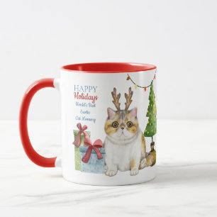 Mug Joyeuses vacances EXOTIC Chat Maman Personnalisé N