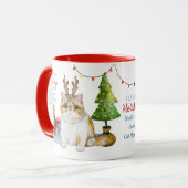 Mug Joyeuses vacances EXOTIC Chat Maman Personnalisé N (Devant gauche)