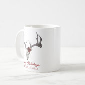 Mug Joyeuses vacances Floral Reindeer Crâne Taureau Ta (Devant gauche)