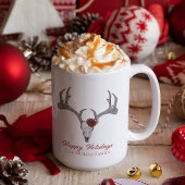 Mug Joyeuses vacances Floral Reindeer Crâne Taureau Ta