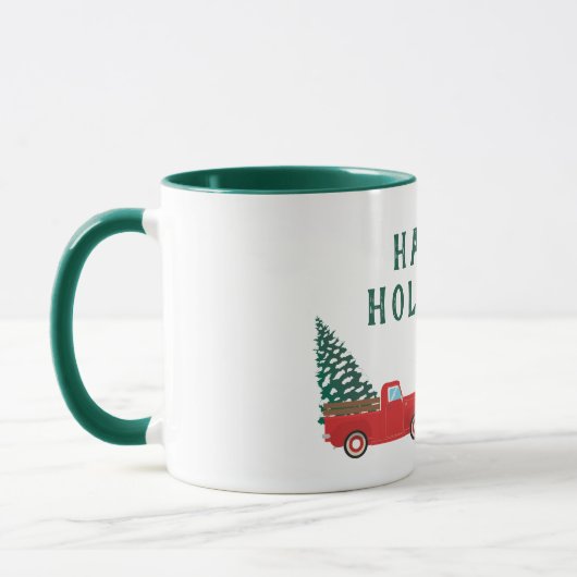 Mug Joyeuses vacances Petit Camion Camion Arbres de No (Gauche)