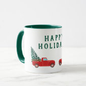 Mug Joyeuses vacances Petit Camion Camion Arbres de No (Devant gauche)