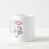 Mug Joyeuses vacances Sucre de canne coeur (Devant gauche)