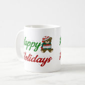Mug Joyeuses vacances Teddy Bear Noël demi-script (Devant gauche)