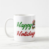 Mug Joyeuses vacances Teddy Bear Noël script photo (Gauche)