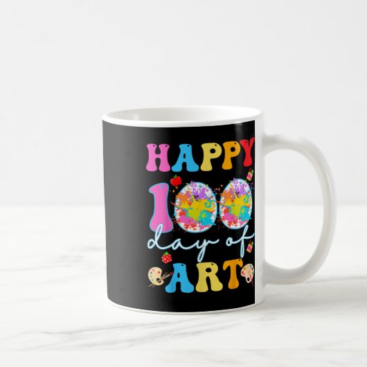 Mug Joyeux 100 Jours D'École D'Art Enseignants Filles (Droite)