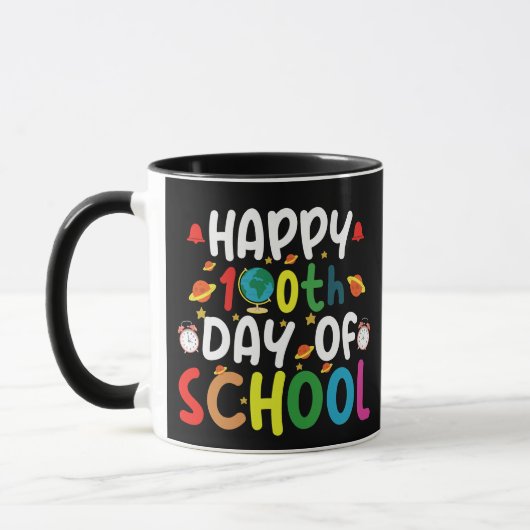 Mug Joyeux 100e jour d'école enseignant élève (Gauche)