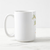 Mug joyeux 10e anniversaire orange vert nom date simpl (Gauche)