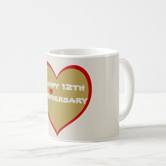 Mug Joyeux 12e anniversaire (Devant droit)