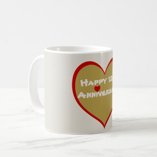 Mug Joyeux 12e anniversaire (Devant gauche)