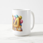Mug Joyeux 14e anniversaire (Devant droit)