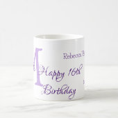 Mug Joyeux 16e anniversaire violet ajouter nom monogra (Centre)
