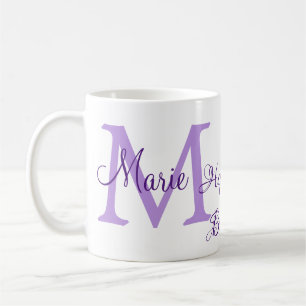 Mug Joyeux 16e anniversaire violet ajouter nom monogra
