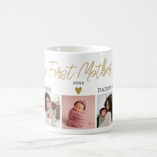 Mug Joyeux 1ère Fête des Mères Maman Bébé 5 Collage ph (Centre)