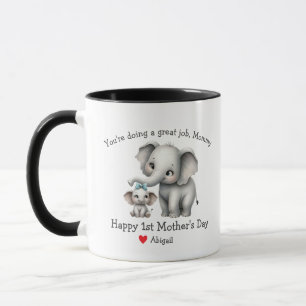 Mug Joyeux 1ère Fête des Mères Maman & bébé Eléphant